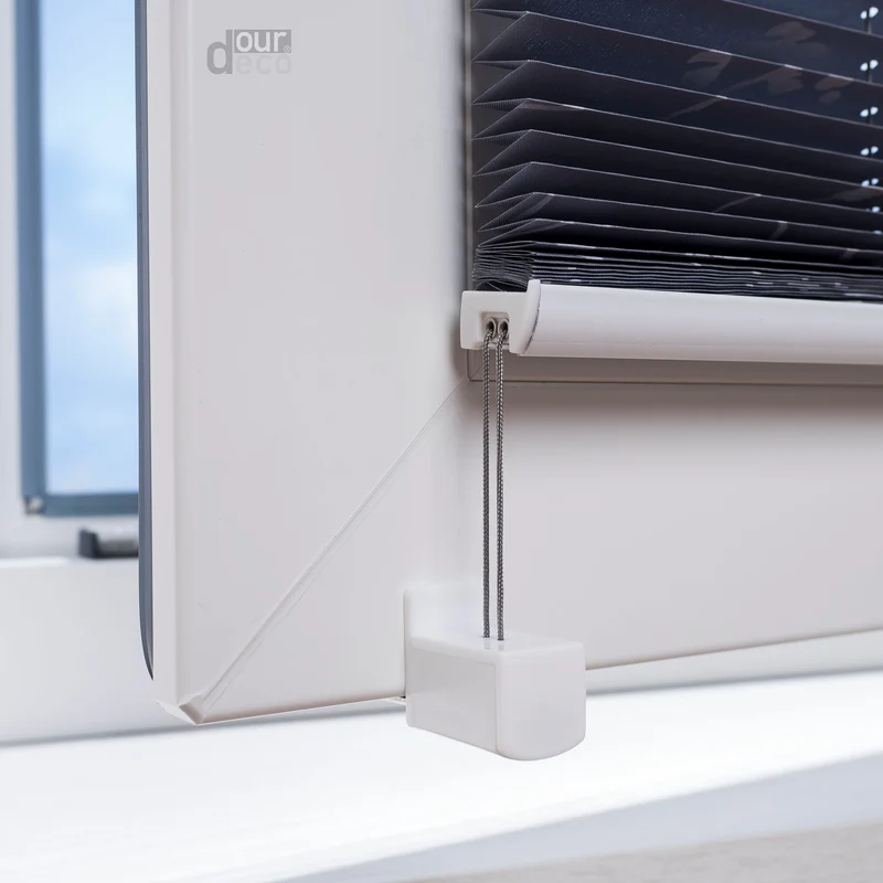 ourdeco® Klemmfix Plissee ohne Bohren für Fenster oder Türen Druckmotiv Ranke weiß | grau