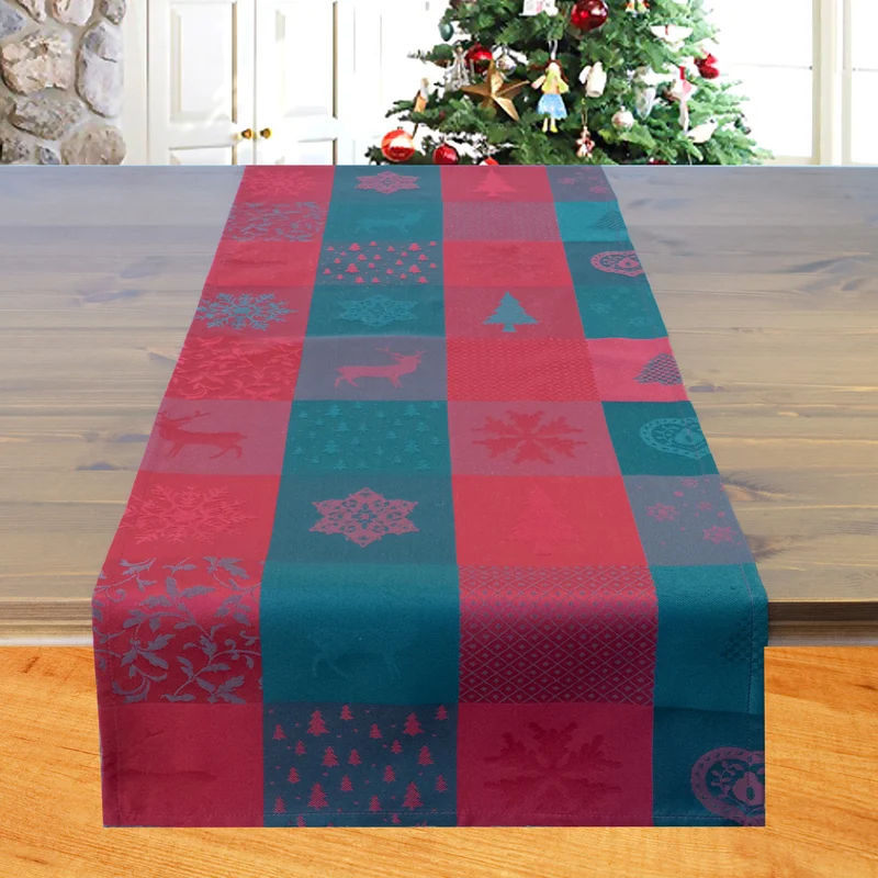 Fischer Fensterbilder Tischläufer mit Weihnachtsläufer mit Karomuster