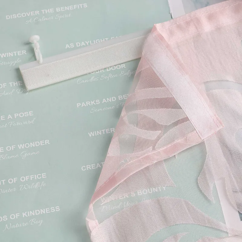 Schiebegardinen Set Rosa mit Rankenmuster