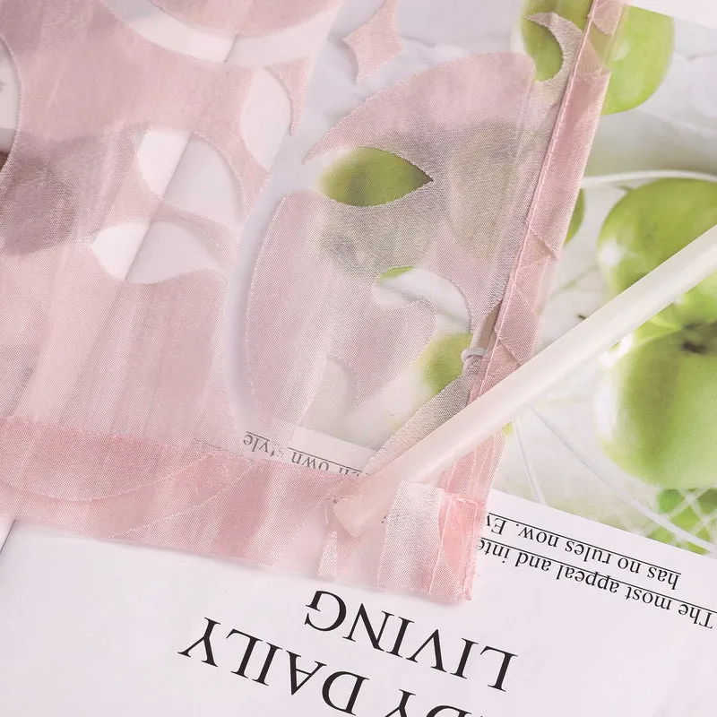 Schiebegardinen Set Rosa mit Rankenmuster