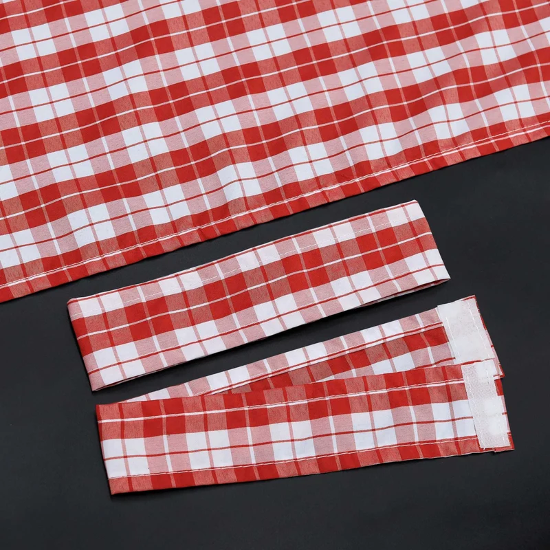 Scheibengardinen im Landhausstil mit karomuster 2er Set