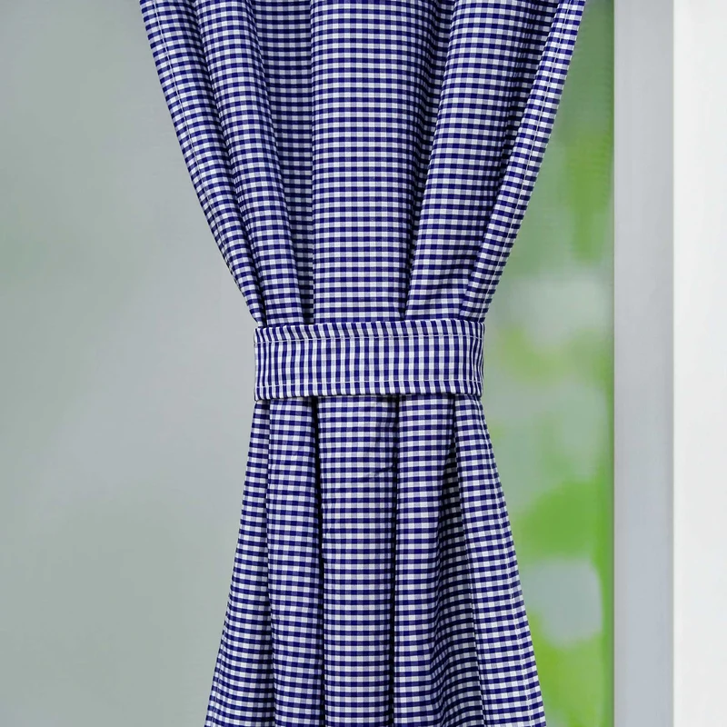 Scheibengardinen im Landhausstil mit karomuster 2er Set