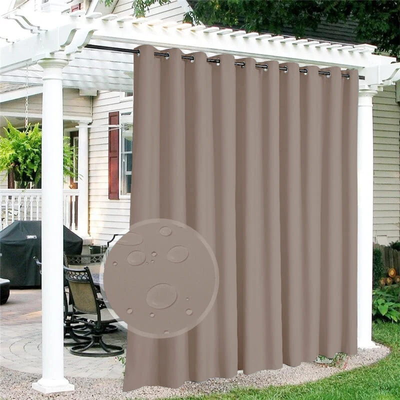 Wasserdichter Terrassenvorhang in Farbe Taupe