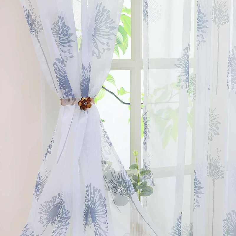 Gardine mit Pusteblumenmuster leicht Schutzfunktion 1 Stück