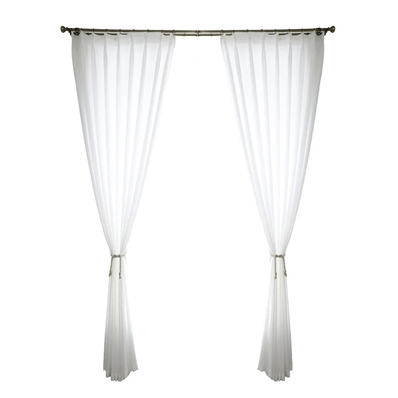Halbtransparente Gardine in Leinenoptik
