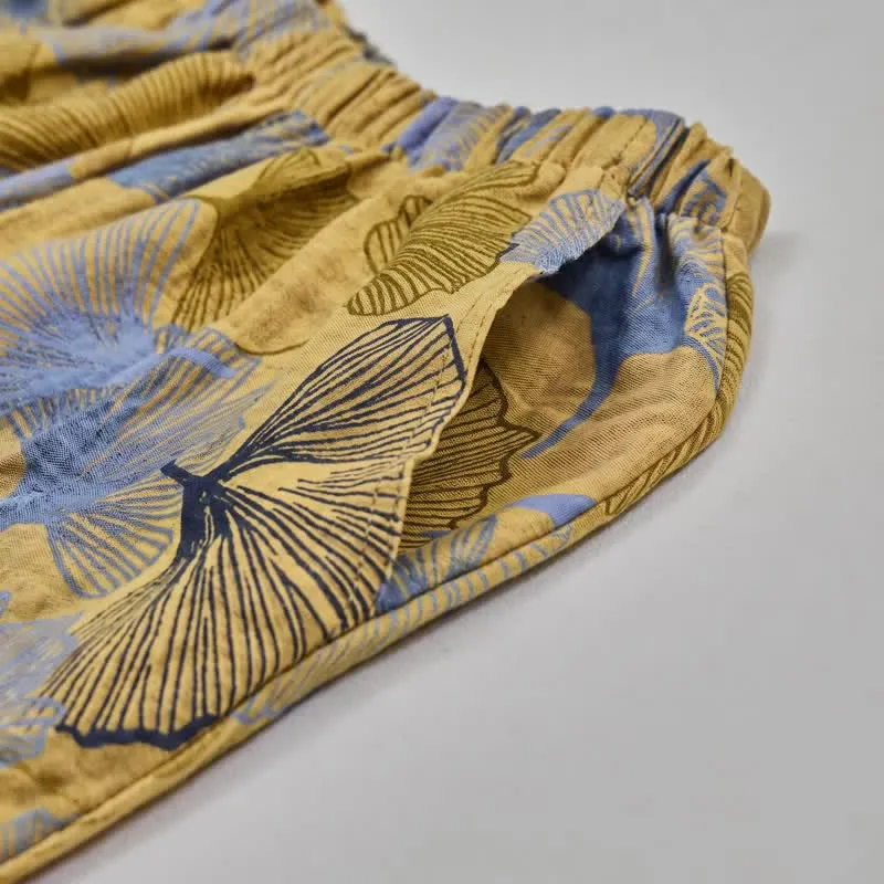 Pyjama-Set mit Ginkgoblatt-Kragen
