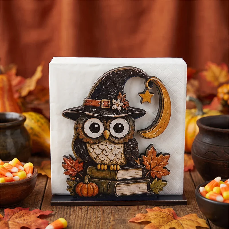 Halloween-Serviettenhalter aus Holz