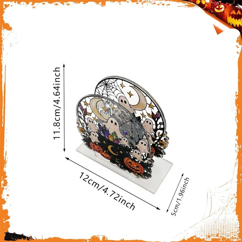 Niedlicher Halloween-Serviettenhalter aus Acryl in Geisterform