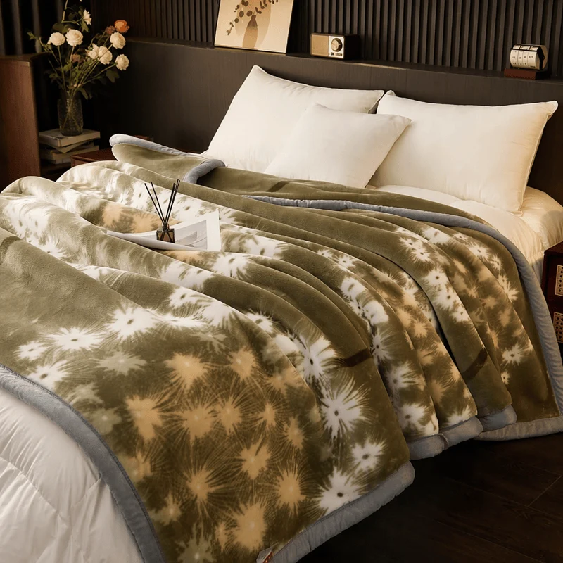 Kuschelige Fleecedecke mit Löwenzahn-Motiv
