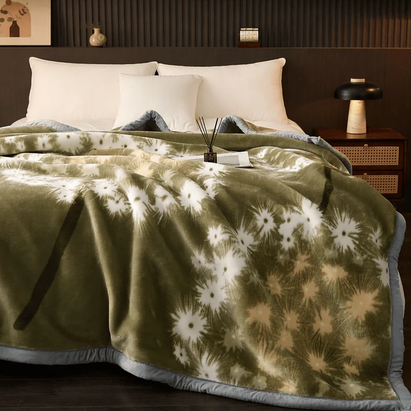 Kuschelige Fleecedecke mit Löwenzahn-Motiv