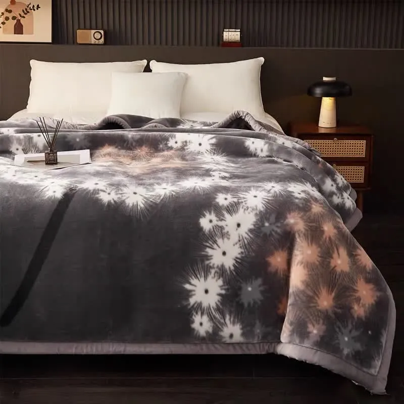 Kuschelige Fleecedecke mit Löwenzahn-Motiv