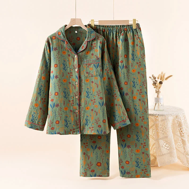 Gartenblüte Baumwoll-Loungewear-Set