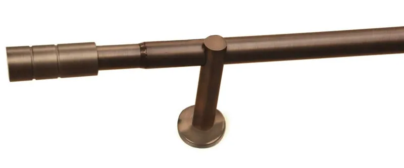 GARDINIA Gardinenstangen Set Zylinder, ausziehbar, Ø 22/25 mm, in Edelstahl Optik oder Bronze, Länge 100-190 cm oder 190-360 cm