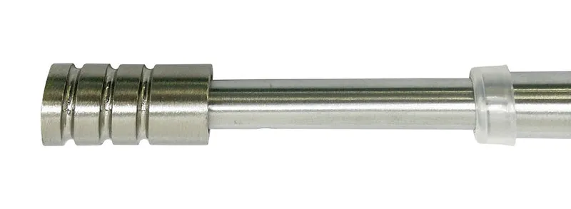 GARDINIA Vitragestange Zylinder, Edelstahl Optik, Ausziehbar, Metall-Stange inkl. 2 Schraubhaken, Scheibenstange, Ø 10 mm, verschiedene Längenbereiche