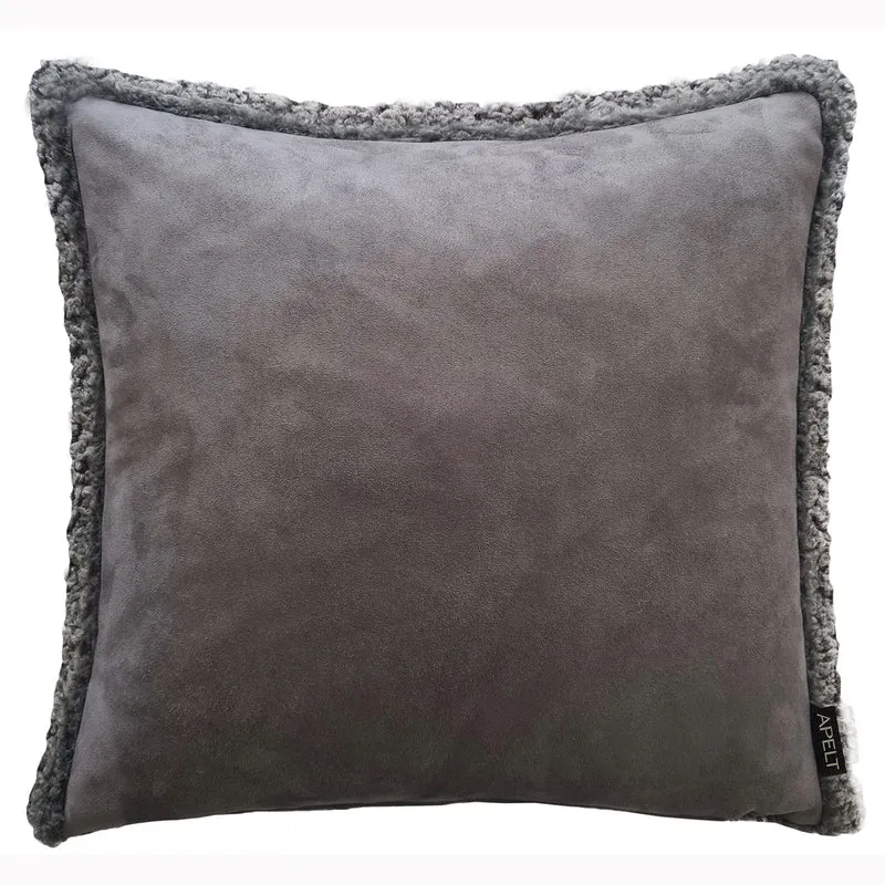 APELT Montana Kissenbezug aus weichem Velours mit kuscheligem Fake-Fur-Teddyfell