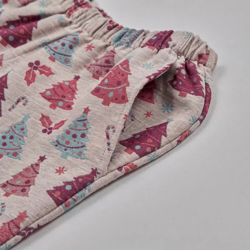 Weihnachtsbaum-Loungewear-Set aus Baumwollgaze