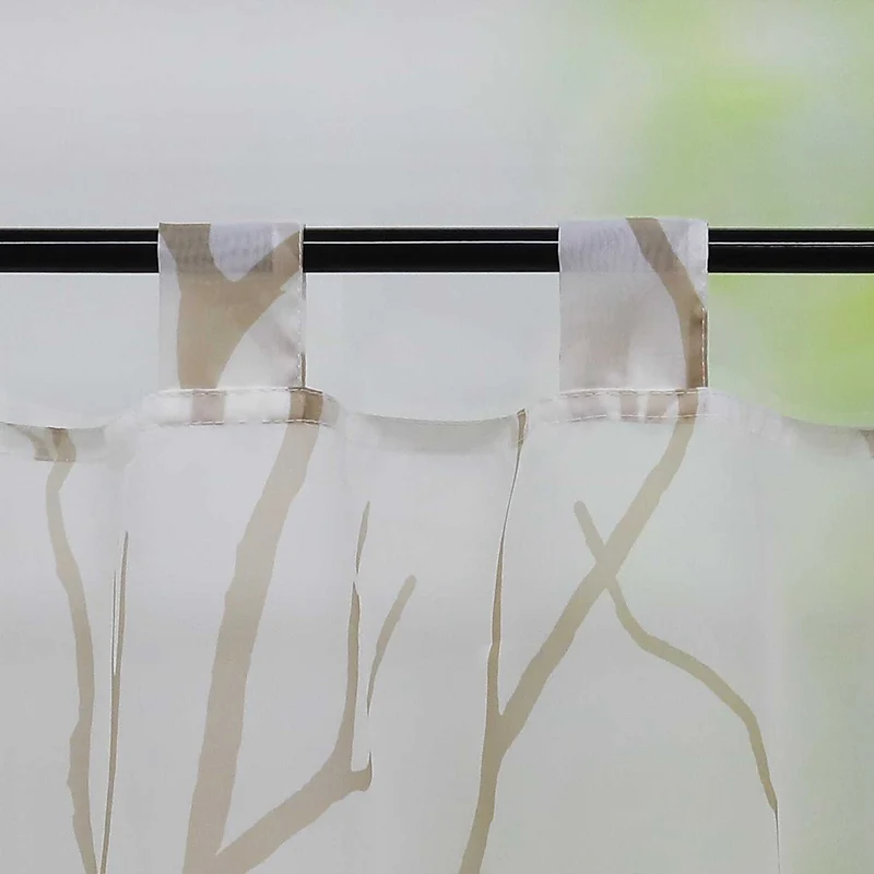 Scheibengardine Halbtransparent mit Muster 1 Stück
