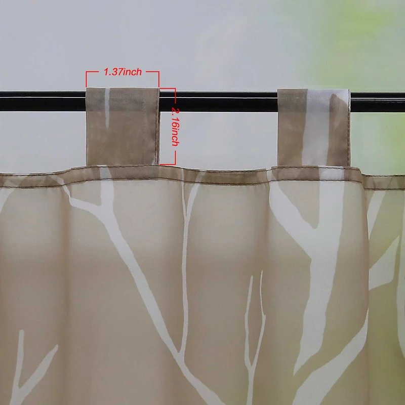 Scheibengardine Halbtransparent mit Muster 1 Stück