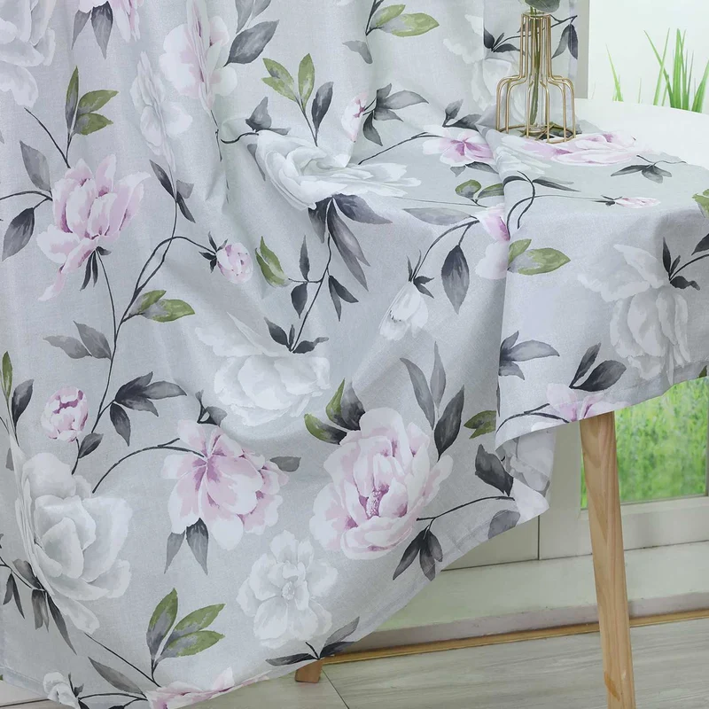 Verdunkelungsvorhang Ösenschal mit Blumenmuster Thermovorhang 1 Stück