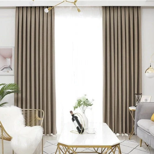 Blickdichter Vorhang in Dunkelbeige