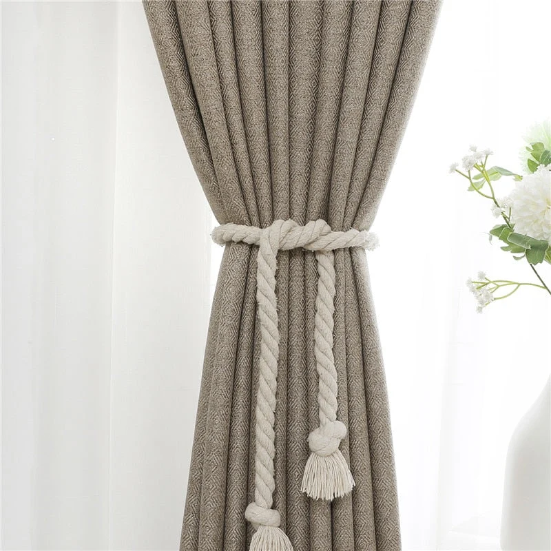 Blickdichter Vorhang in Dunkelbeige