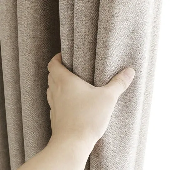 Blickdichter Vorhang in Dunkelbeige