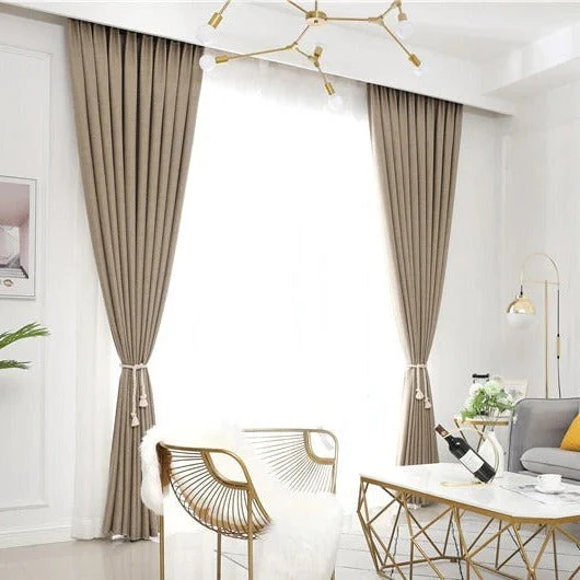 Blickdichter Vorhang in Dunkelbeige