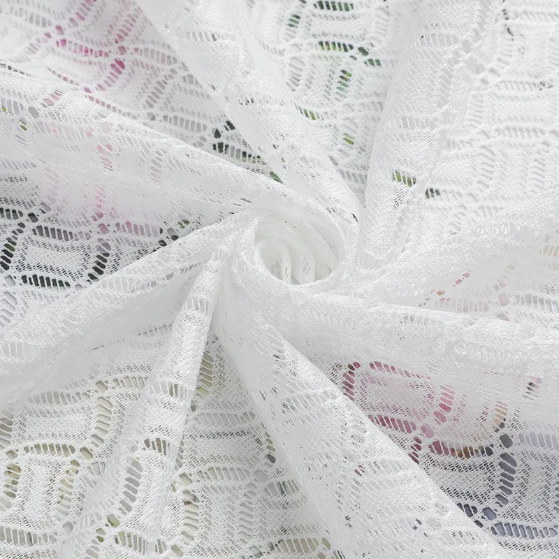 2er Set Scheibengardinen Jacquard Bistrogardine durch Tunnelzug kurz weiß