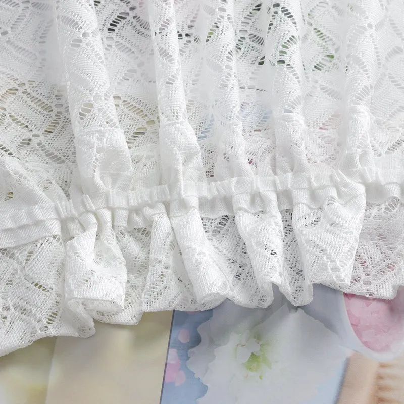 2er Set Scheibengardinen Jacquard Bistrogardine durch Tunnelzug kurz weiß