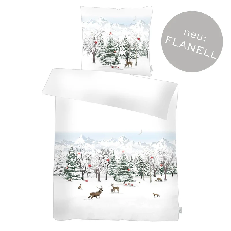 APELT Anton Bettwäsche Flanell Winterwaldmotiv