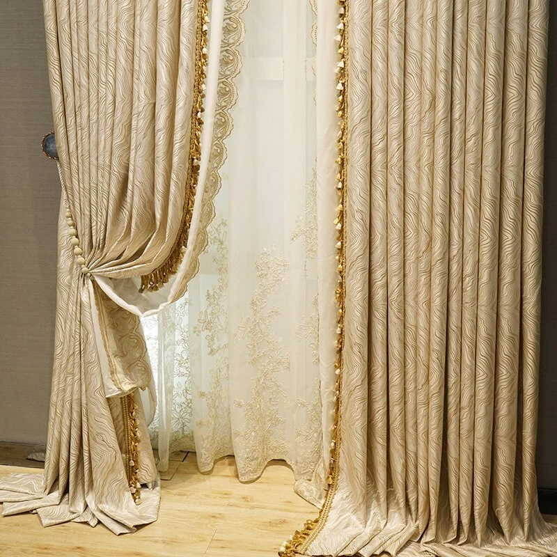 Voile Store mit feiner Blumenstickerei