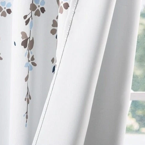 Outdoor Vorhang mit blauem Blumenmuster