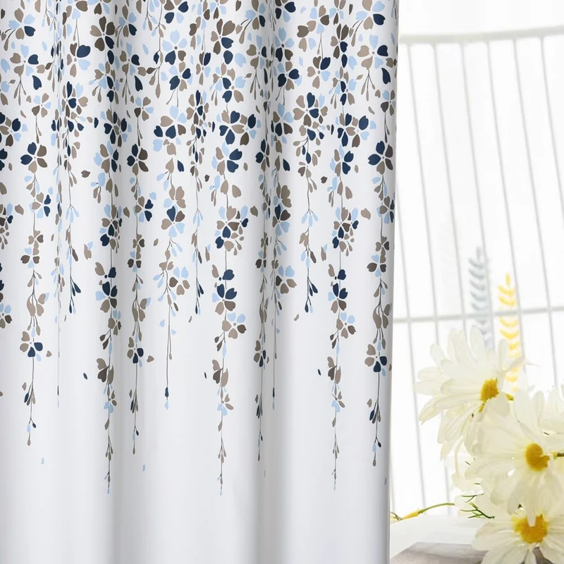Outdoor Vorhang mit blauem Blumenmuster