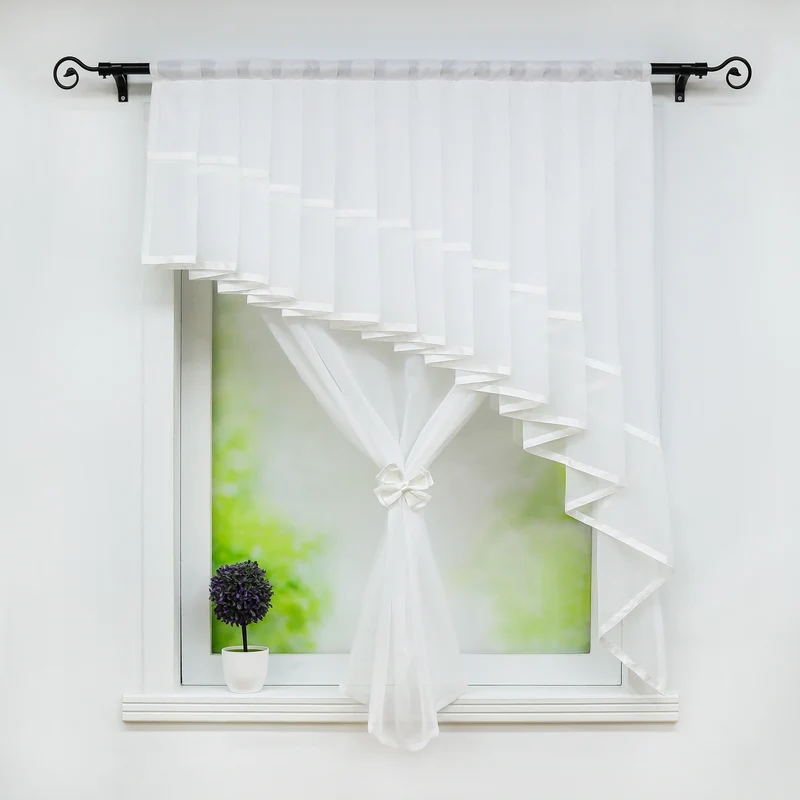 Romantischer Vorhang mit Volant 2-in-1 Design