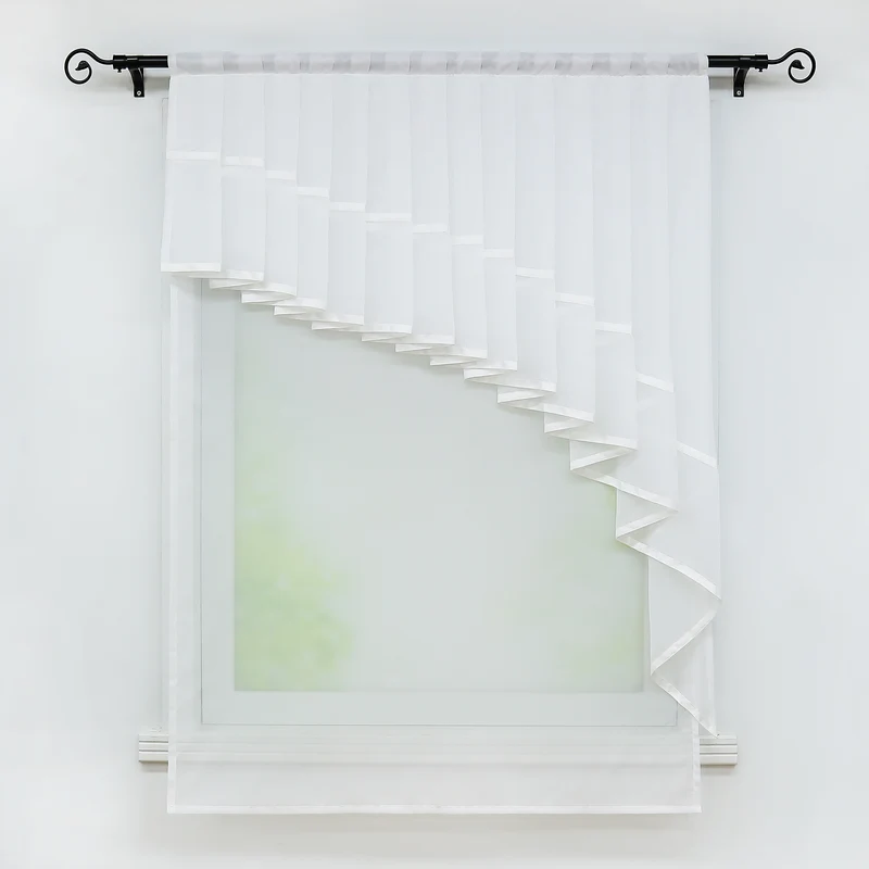 Romantischer Vorhang mit Volant 2-in-1 Design