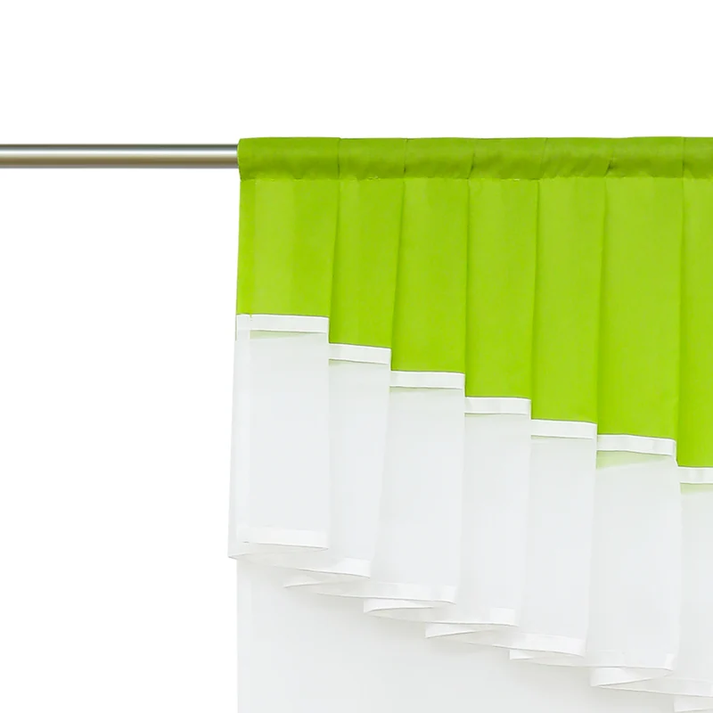 Romantischer Vorhang mit Volant 2-in-1 Design