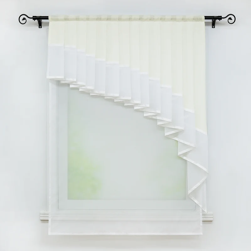 Romantischer Vorhang mit Volant 2-in-1 Design