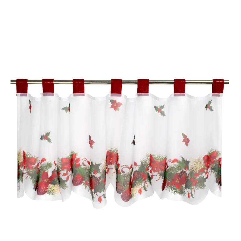 Fischer Fensterbilder Scheibengardiene mit Digitaldruck "Weihnachts-Ranke"