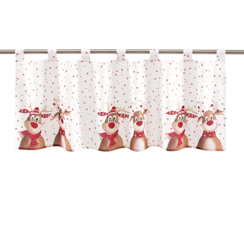 Fischer Fensterbilder- Scheibengardine mit Digitaldruck “Weihnachts Rentier“
