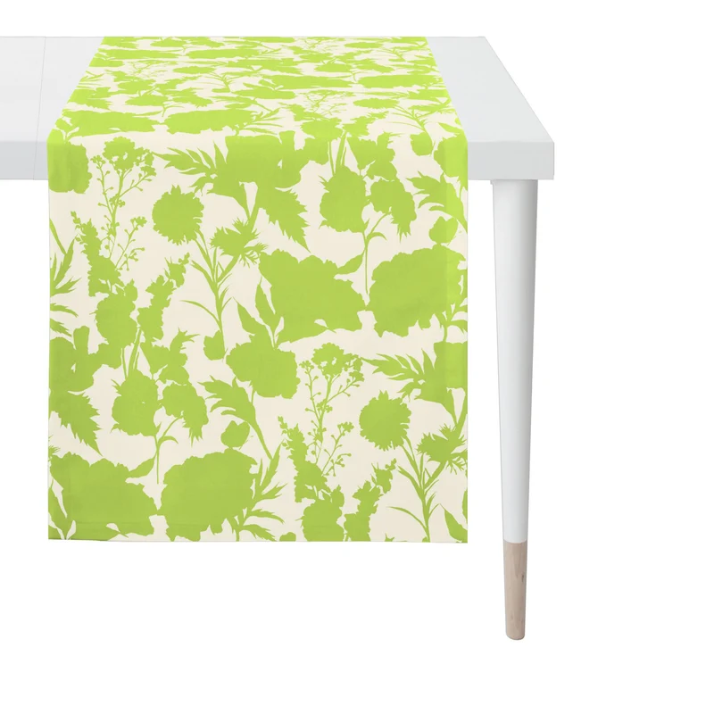 APELT 7002 Tischläufer Sommerblüten als Faux-Uni all-over