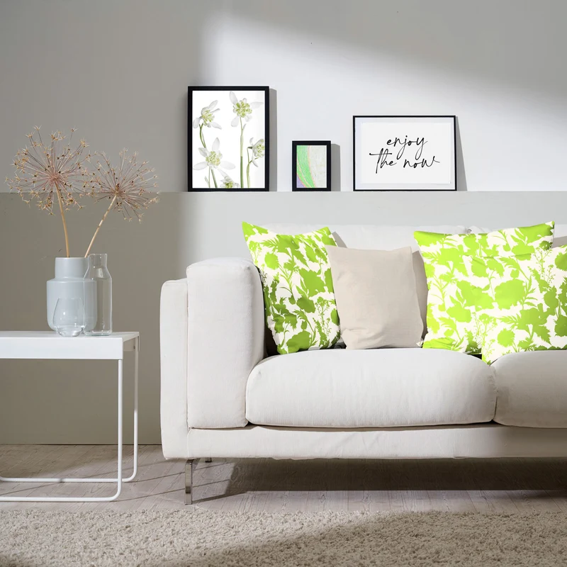 APELT 7002 Kissen Sommerblüten als Faux-Uni all-over