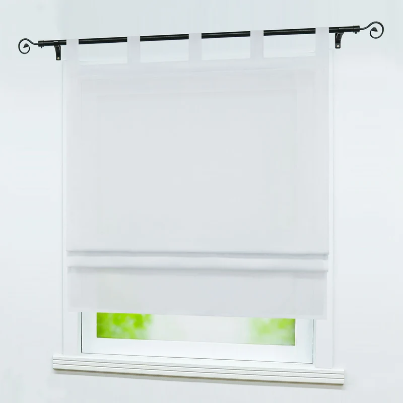 Rollo Unifarbe halbtransparent Dekofalten 1 Stück