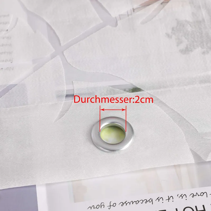 Scheibengardine Ösenschal mit Zweigmuster Kurzgardine 1 Stück