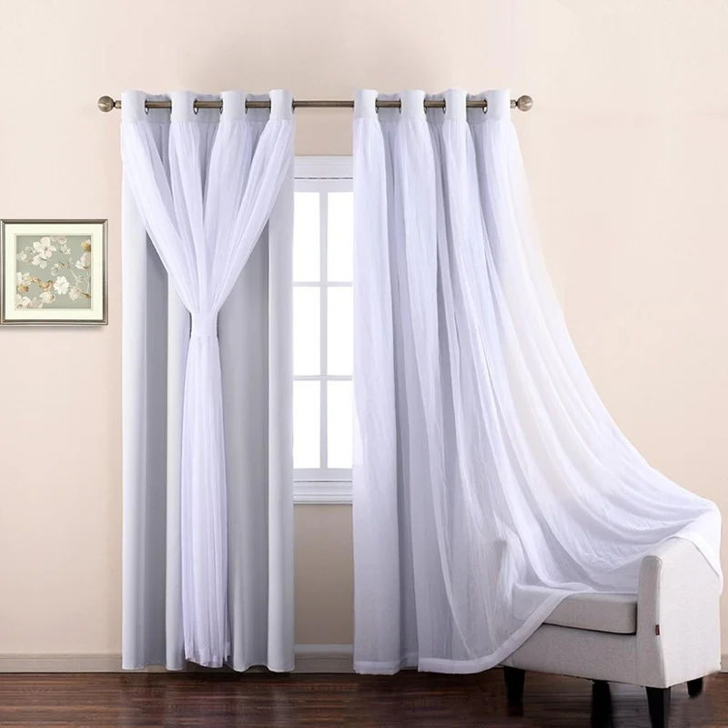 Doppellagiger Verdunkelungsvorhang mit Voile