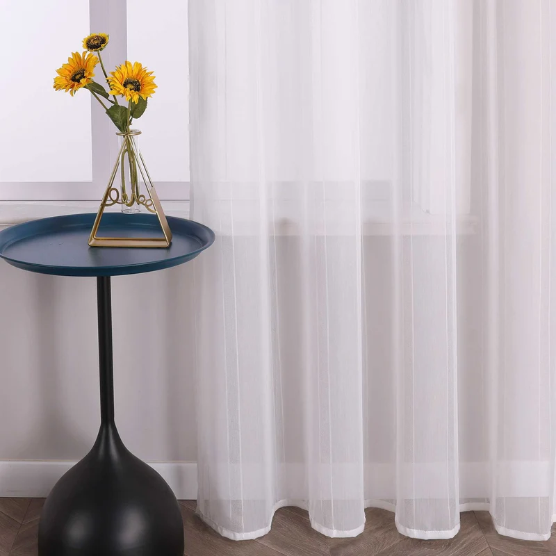 Gardine Schlaufenschal mit Streifen Unifarbe transparent Lichtdurchlässig