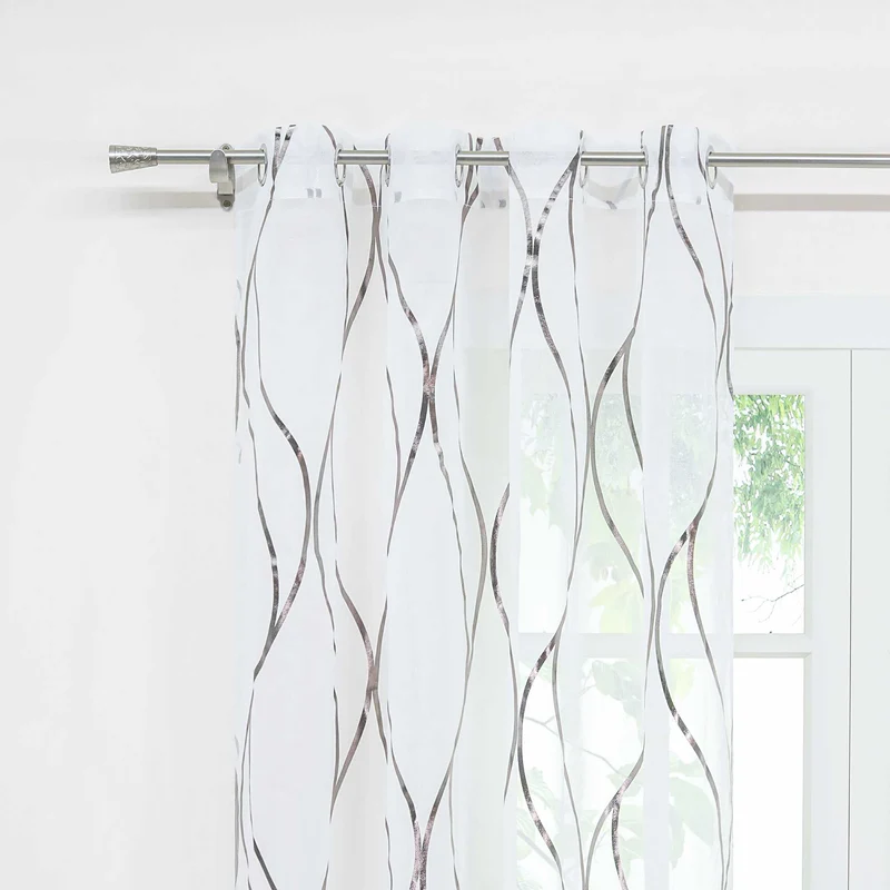 Gardine Ösenschal mit Wellenmuster lichtdurchlässig