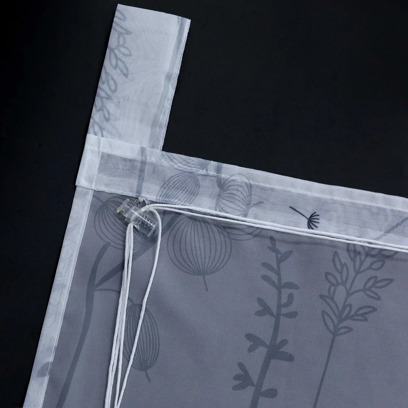 Rollo mit Schlaufenaufhängung mit Laternenblume Muster Halbtransparent
