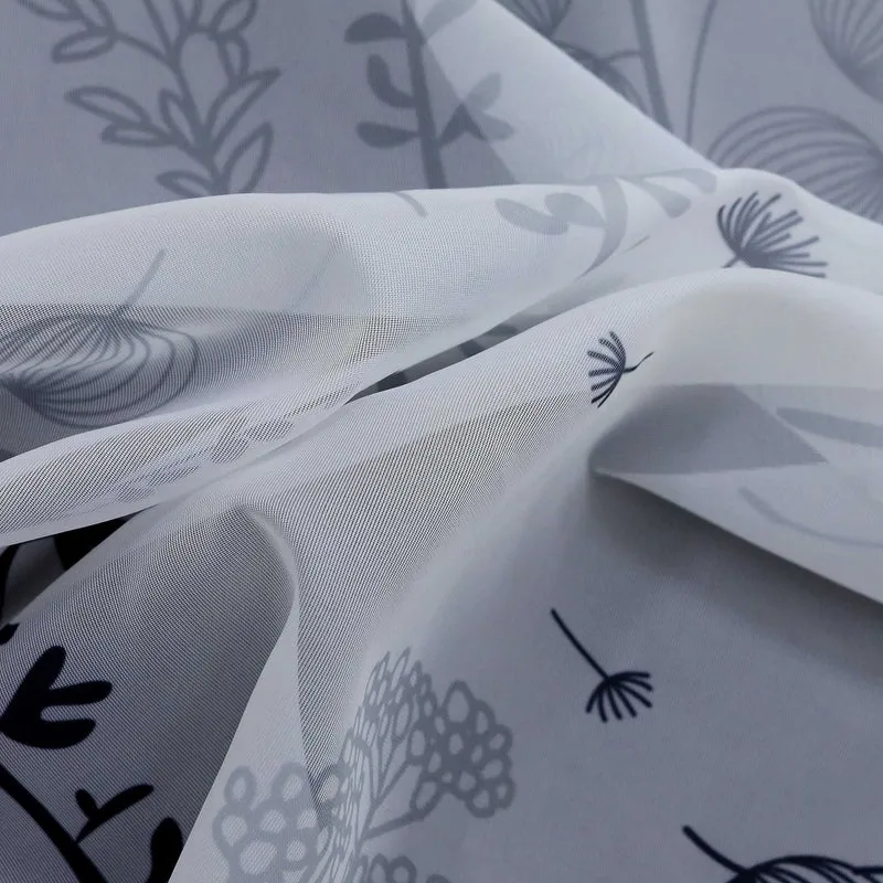 Rollo mit Schlaufenaufhängung mit Laternenblume Muster Halbtransparent