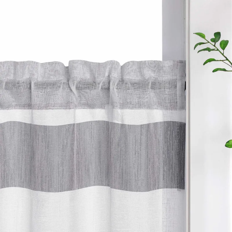 Delien Scheibengardine im Landhausstil mit Streifen