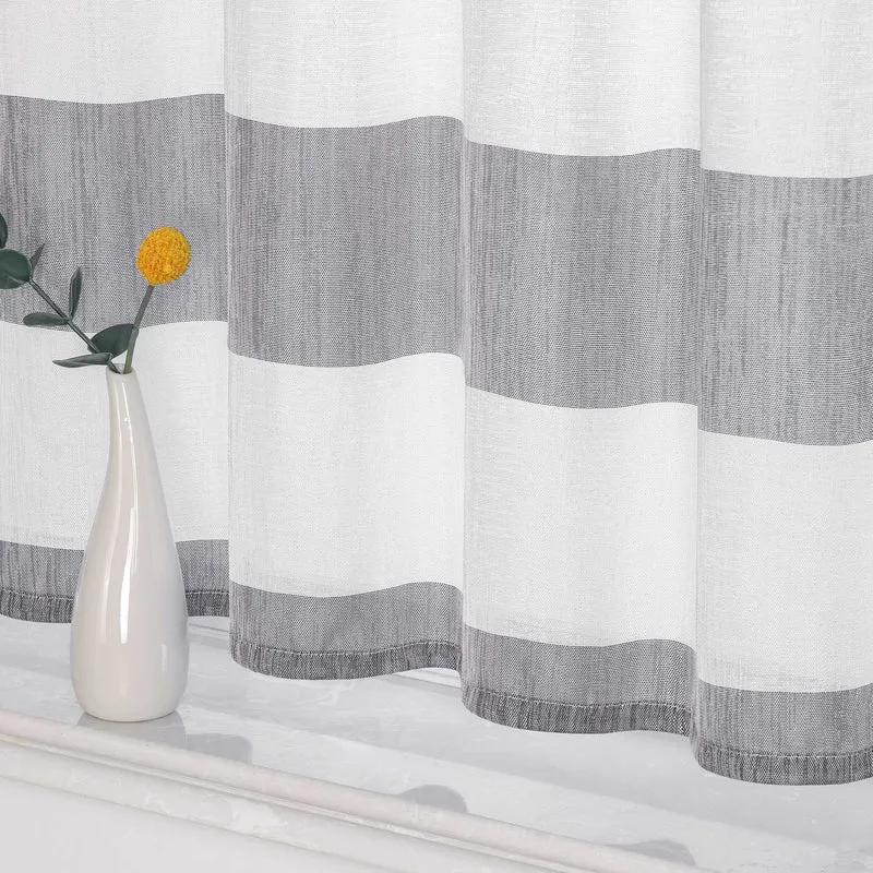 Delien Scheibengardine im Landhausstil mit Streifen